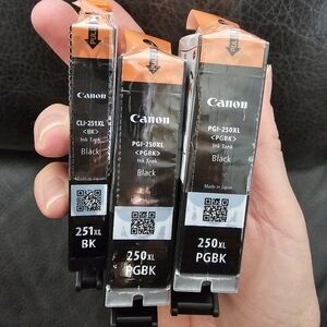 Canon Ink- 2x 250xl, 1x 251xl, black